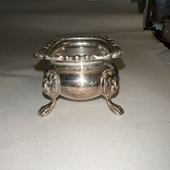 Silver Plated Salt Cellar England Mark S over M Mark Vintage - Picture 5 of 12